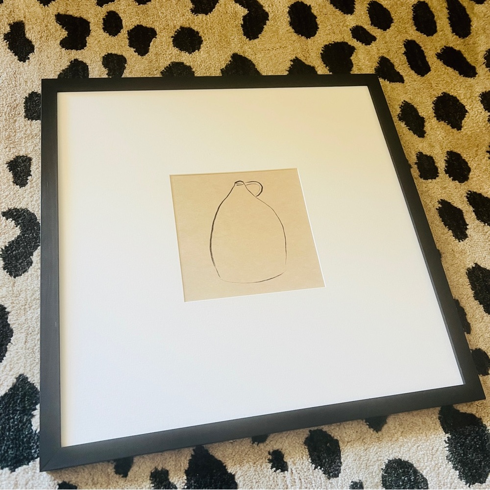 Studio Mcgee vase with handle picture frame. Glass has been removed